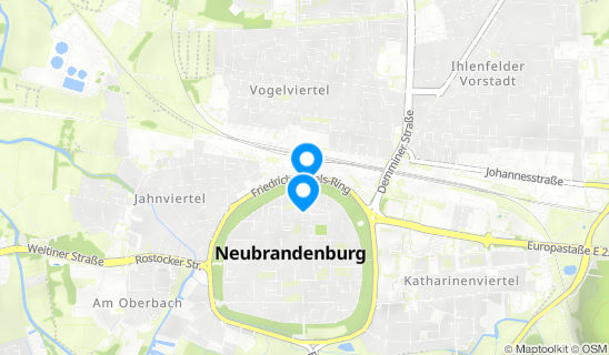 Kartenausschnitt Neubrandenburg
